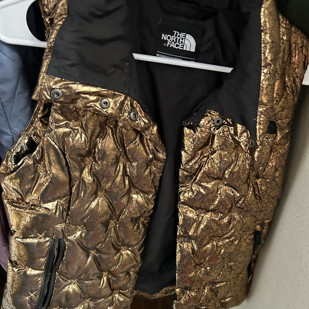 The North Face Metallic Gold Quilted Vest